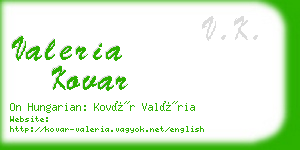 valeria kovar business card